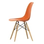 Vitra - Eames Plastic Side Chair DSW RE, frêne couleur miel / orange rouille (patins en feutre basic dark)