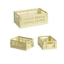 HAY - Colour Crate Panier S + Mini, jaune clair, recycled (set de 3)