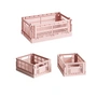 HAY - Colour Crate Panier S + Mini, blush, recycled (set de 3)
