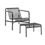 HAY - Palissade Lounge Chair Low + Ottoman, anthracite