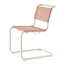 Thonet - S 33 V chaise, blanc perle / lotus (tissu Rohi Cento)