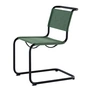 Thonet - S 33 V chaise, noir profond / malachite (tissu Rohi Cento)
