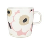 Marimekko - Oiva Unikko Gobelet avec anse, 400 ml, blanc cassé / rose / sable / charcoal