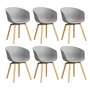 HAY - About A Chair AAC 22, chêne laqué / concrete grey 2. 0 (patins en plastique) (jeu de 6)