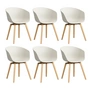HAY - About A Chair AAC 22, chêne laqué / melange cream 2. 0 (patins en plastique) (lot de 6)