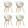 HAY - About A Chair AAC 22, chêne laqué / melange cream 2. 0 (patins en plastique) (lot de 4)