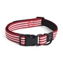 HAY - Dogs Collier de chien, M/L, rouge / bandes blanches