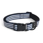 HAY - Dogs Collier de chien, M/L, bleu / rayures blanches