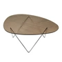 Gubi - Pedrera Table basse, chrome / verre structuré bronze