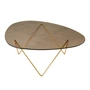Gubi - Pedrera Table basse, laiton semi mat / verre structuré bronze