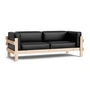 Normann Copenhagen - Kube Canapé 3 places, pin / cuir Ultra noir 41599