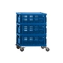 HAY - Table d'appoint sur roulettes, medium, electric blue, recycled
