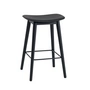 Muuto - Fiber Tabouret de bar Wood Base H 65 cm, noir