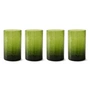 HKliving - Tube Verre, H 12 cm / 400 ml, olive (set de 4)