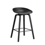 HAY - About A Stool AAS 32 H 65 cm, chêne laqué noir/ acier noir / black 2. 0 (patins en plastique)