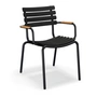 HOUE - ReCLIPS Outdoor Dining chaise à accoudoirs, noir / bambou