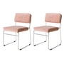 HKliving - Endless Chaise de salle à manger, velvet / rose lychee (lot de 2)