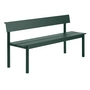 Muuto - Linear Steel Banc avec dossier, 170 cm, vert foncé