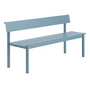 Muuto - Linear Steel Banc avec dossier, 170 cm, bleu clair