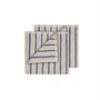 Blomus - Arto Serviette d'invité, 50 x 30 cm, rayures fines, moonbeam / mazarine blue (lot de 2)