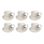 Broste Copenhagen - Tasse à expresso « Nordic Vanilla » avec soucoupe, 5 cl (lot de 6)