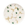 Marimekko - Assiette Oiva Iso Unikko, Ø 25 cm, blanc / beige / sable clair / vert foncé