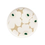 Marimekko - Assiette « Oiva Unikko », Ø 20 cm, blanc / beige / sable clair / vert foncé