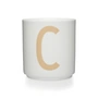 Design Letters - Tasse en porcelaine AJ C, beige / blanc