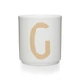 Design Letters - Tasse en porcelaine AJ G, beige / blanc