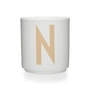 Design Letters - Tasse en porcelaine AJ N, beige / blanc