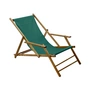 Jan Kurtz - Maxx Deckchair bois de teck, housse en tissu polyacrylique vert foncé