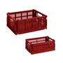 HAY - Panier « Colour Crate » M + S, bordeaux, recycled (lot de 2) (édition exclusive)