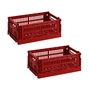 HAY - Lot de 2 paniers « Colour Crate S Korb », bordeaux (édition exclusive)