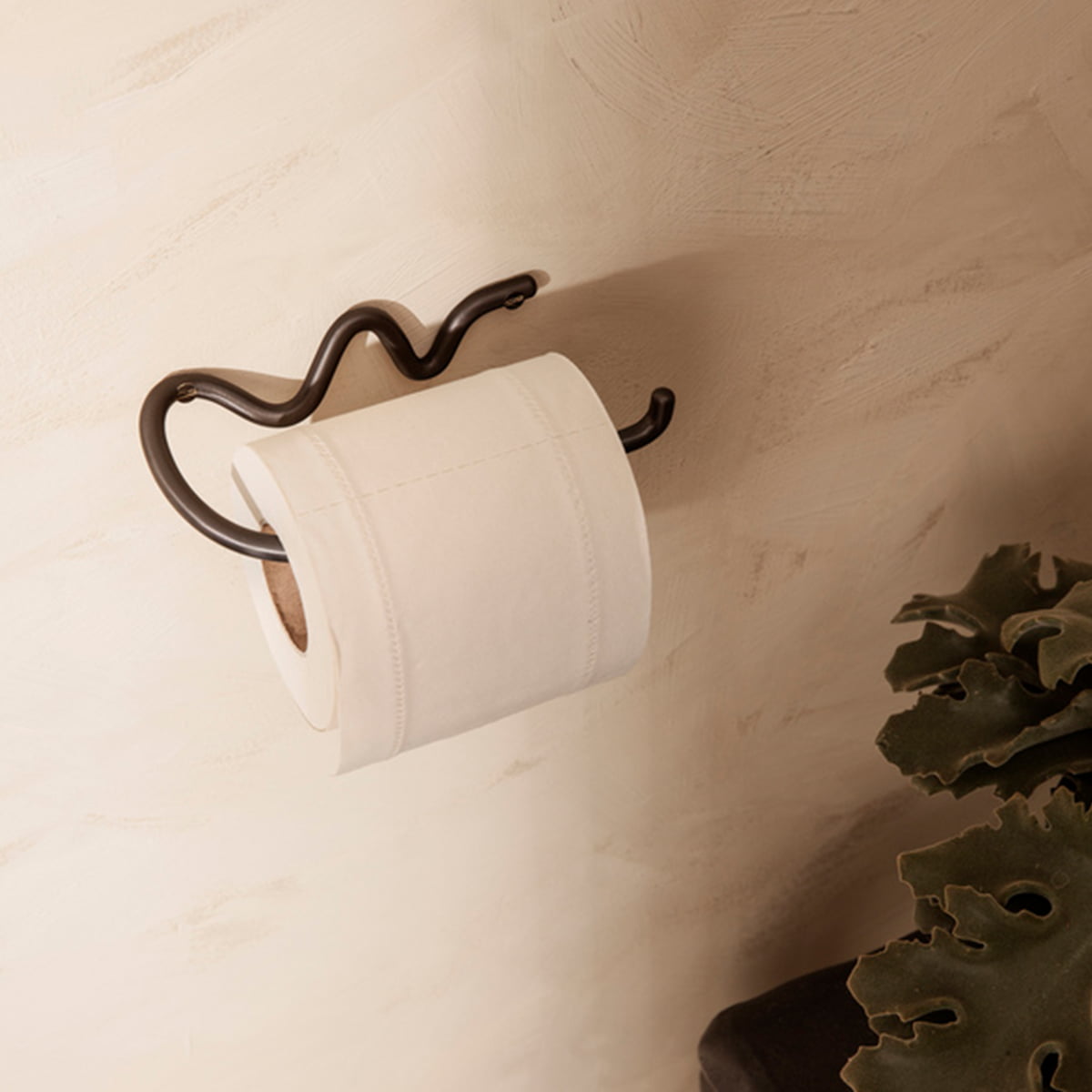 Porte-papier toilette à fixer au mur - Noir