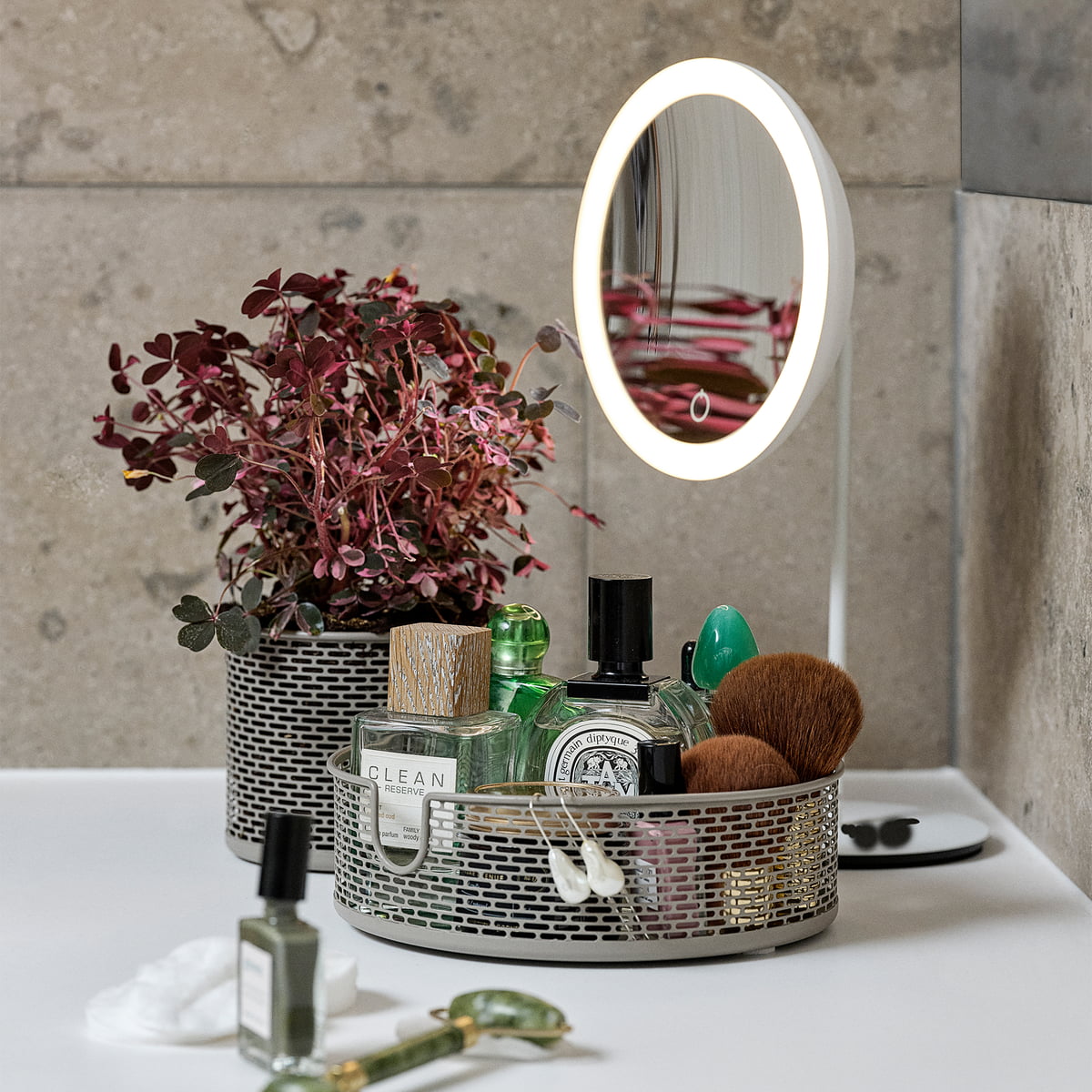 Zone Denmark - Miroir cosmétique avec grossissement 5x et éclairage LED