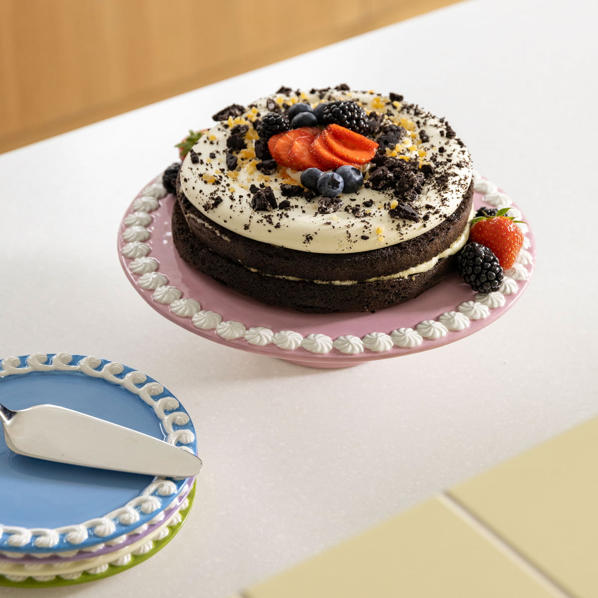 Whip Plateau à gâteaux, Ø 26 x 8 cm, rose de & klevering