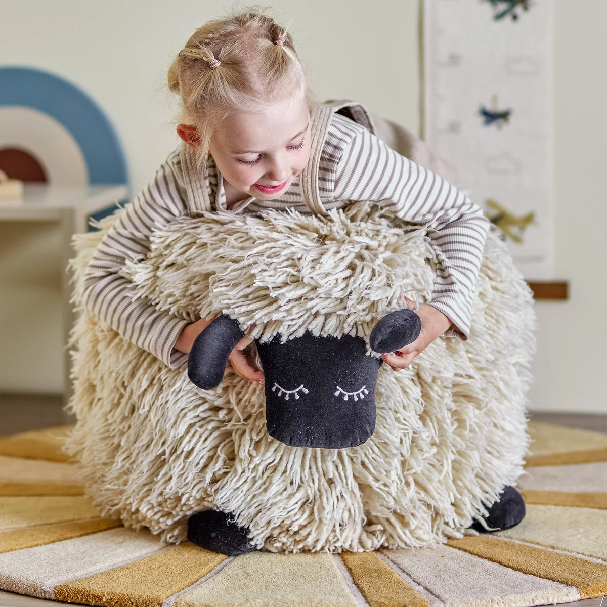 Bloomingville Mini - Dolly Pouf, 50 x 45 cm, blanc