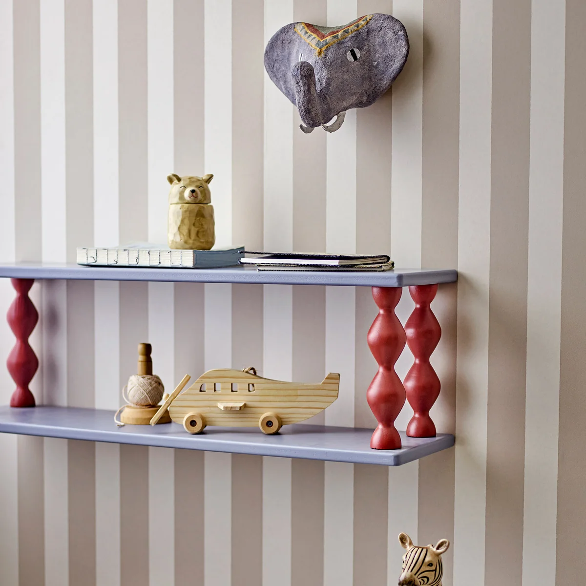 Bloomingville Mini - Bibiola Étagère murale, 80 cm, bleu