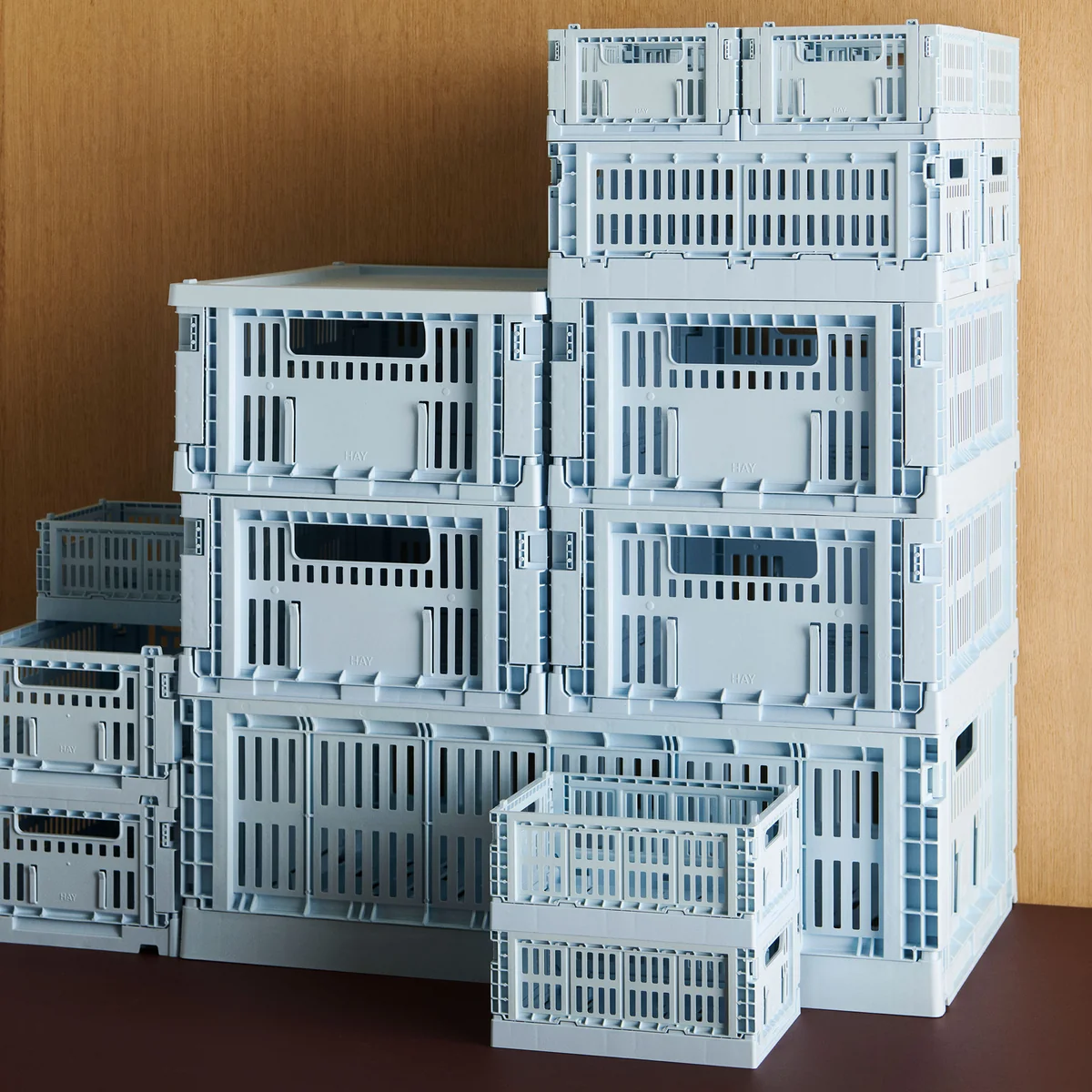 HAY - Colour Crate Panier Collection, bleu doux, recycled, Family