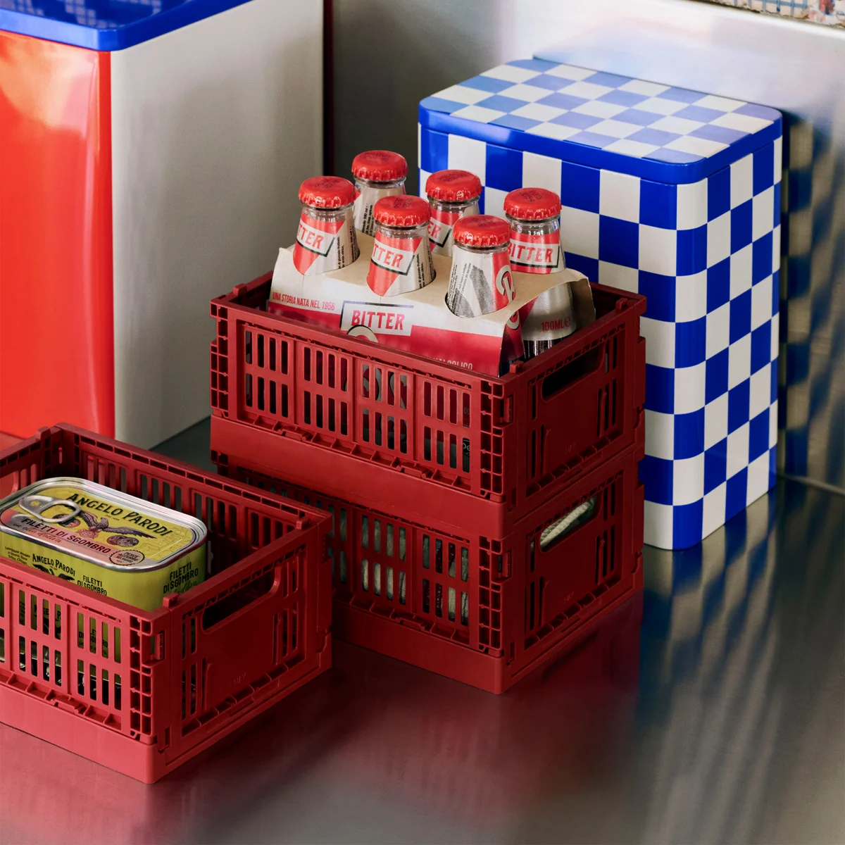 HAY - Panier « Colour Crate », bordeaux
