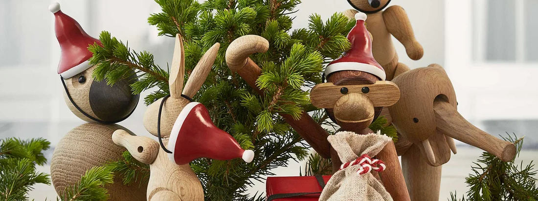 Kay Bojesen Monkey with Santa's Cap