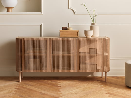 Cord Sideboard, nature Cord, chêne pigmenté blanc / huilé