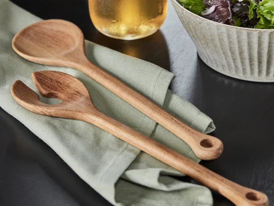 Ensemble De Couverts à Salade Dreizack Trident – Acier Et Bois – Occasion