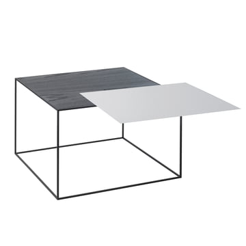 Twin 49 table d'appoint, cadre noir par by Lassen gris cool / frêne noir