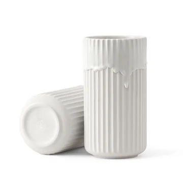Vase Lyngby avec glaçure tonneau H 20 cm de Lyngby Porcelæn en blanc