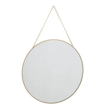 Miroir mural avec suspension à chaîne Ø 38 cm de Bloomingville en or