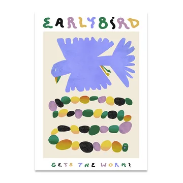 Early Bird Gets The Worm Poster, 50 x 70 cm de Paper Collective