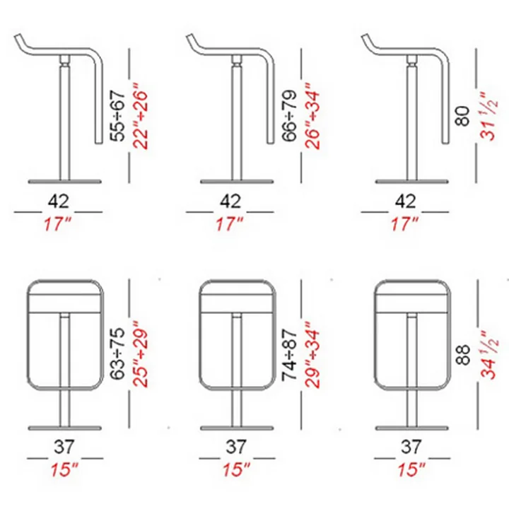 LaPalma bar hocker Lem, données techniques