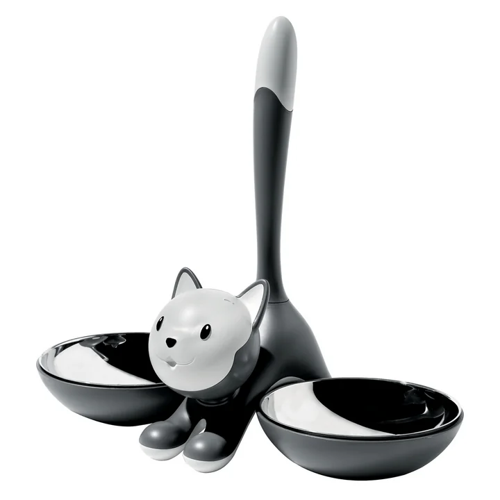 " Tigrito " Gamelle pour chat, grise de A di Alessi