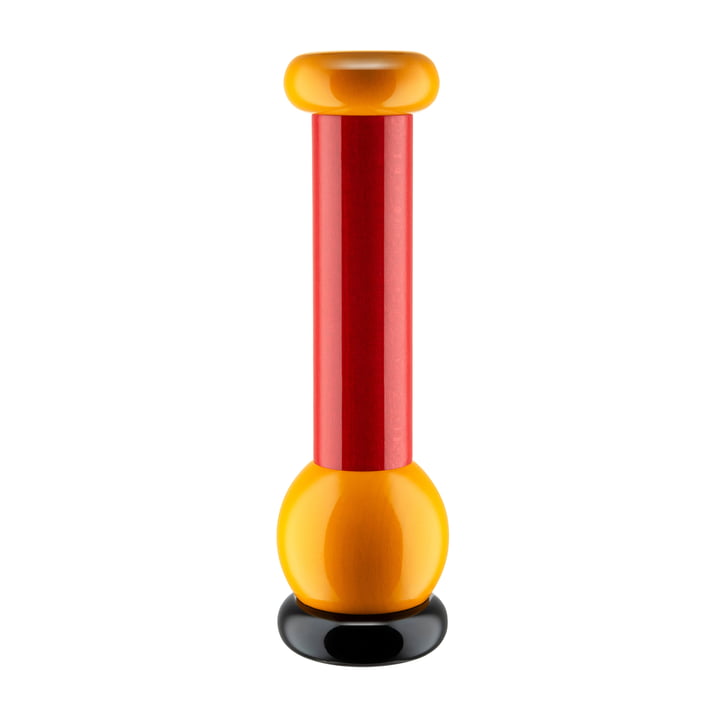 Twergi Moulin à poivre MP0210 de Alessi dans la combinaison de couleurs noir / jaune / rouge
